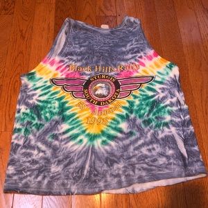 1998 sturgis Harley biker tie dye size unisex medium tank top vintage Vtg 90s